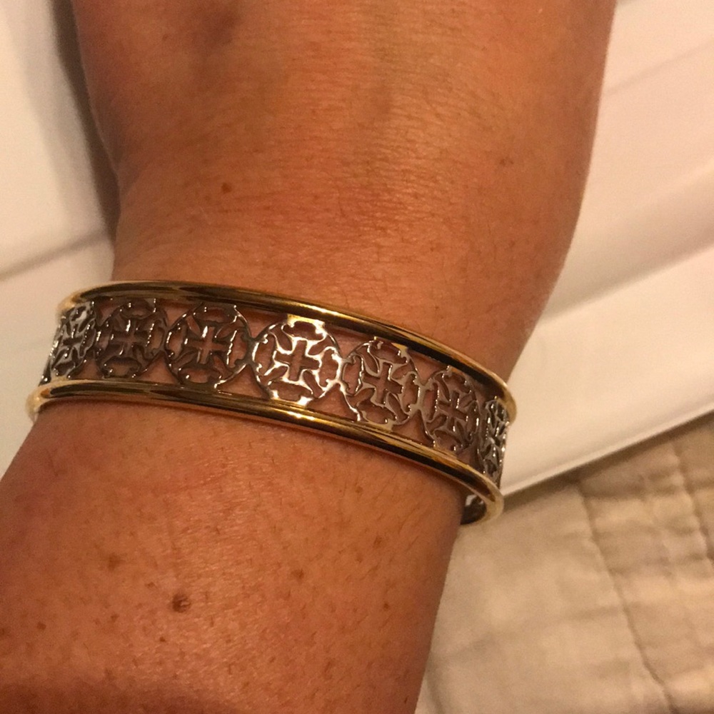 Silver and gold bangle